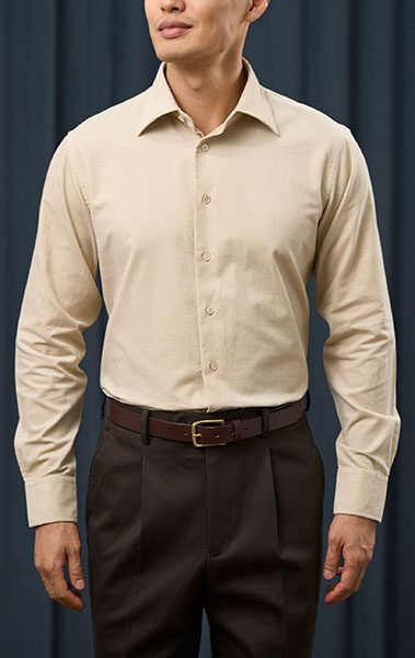 Cream - Italian Spread Collar - Corduroy